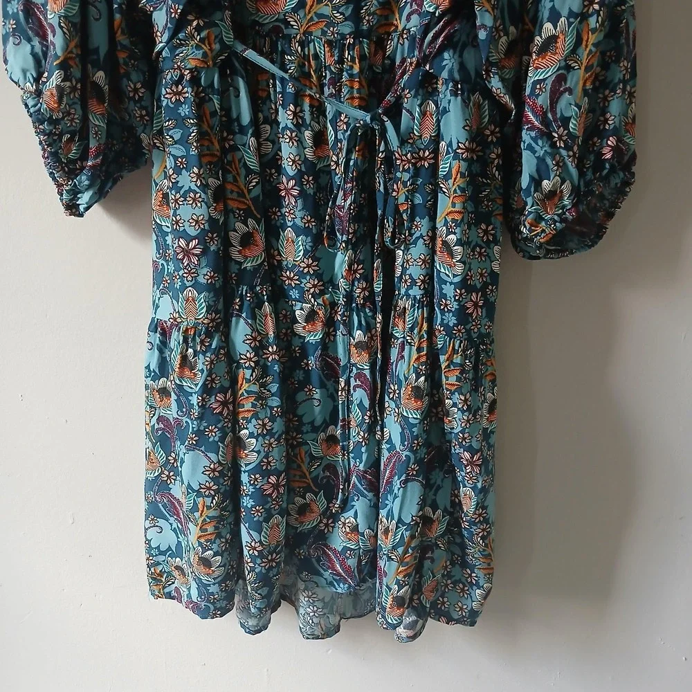 Maurices Women's Size Medium Babydoll Tiered Floral Mini Dress Boho CottageCore